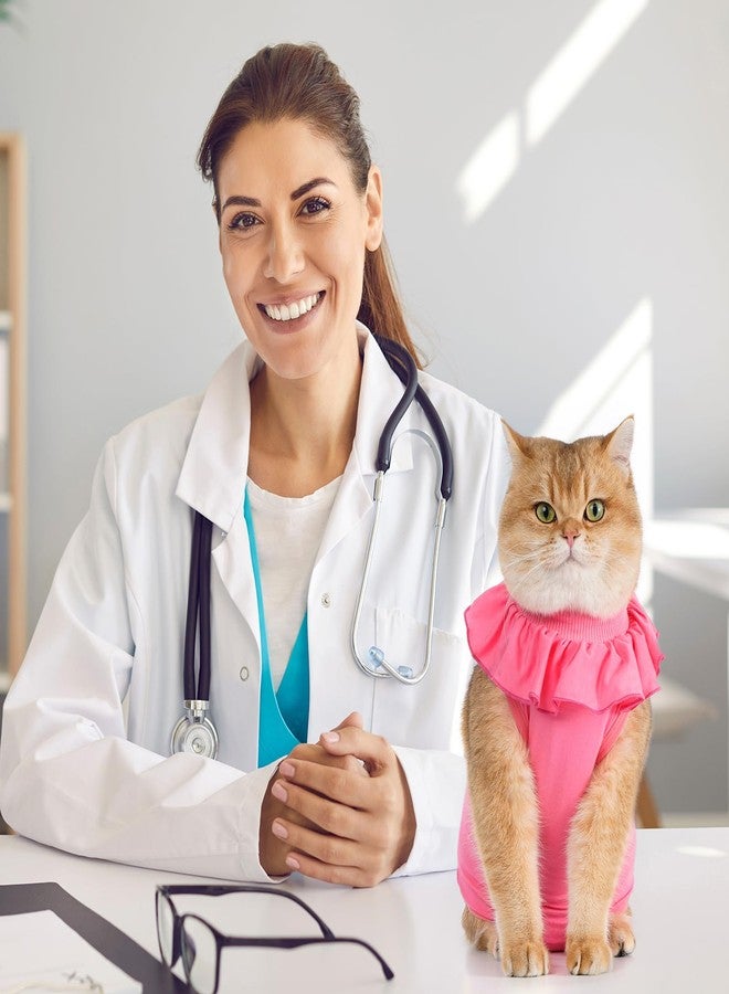 Avont Cat Recovery Suit - Kitten Onesie for Cats After Surgery, Cone of Shame Alternative Surgical Spay Suit with Ruffles for Female Cat, Post-Surgery or Skin Diseases Protection -Rosepink (L) - Image 3